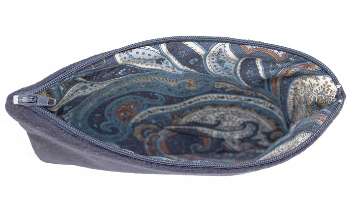 POCHETTE - ASTUCCIO in Puro Cashmere colore blu