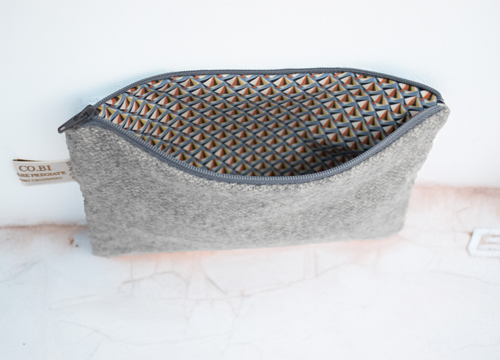 POCHETTE - ASTUCCIO in Puro Cashmere colore grigio