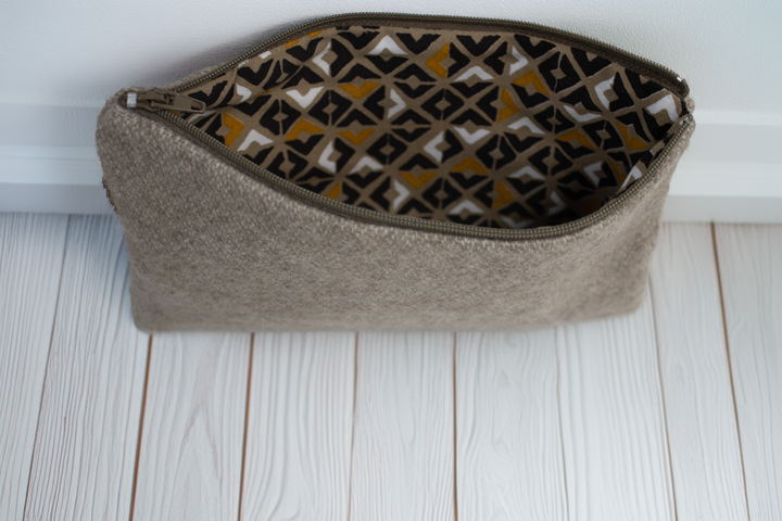POCHETTE - ASTUCCIO in Puro Cashmere colore marrone