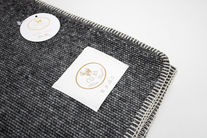 VENEZIA Cashmere and Wool Throw with Colorful Whipstitch edge