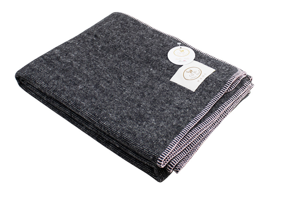 VENEZIA Cashmere and Wool Throw with Colorful Whipstitch edge