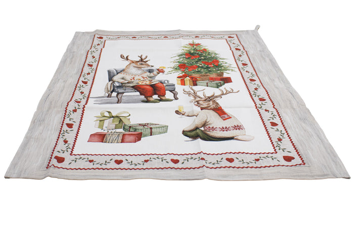 Set 5 pezzi Asciugapiatti Strofinacci Natalizi per Cucina in Cotone