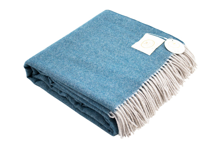 Plaid ottanio di lana merino e cashmere