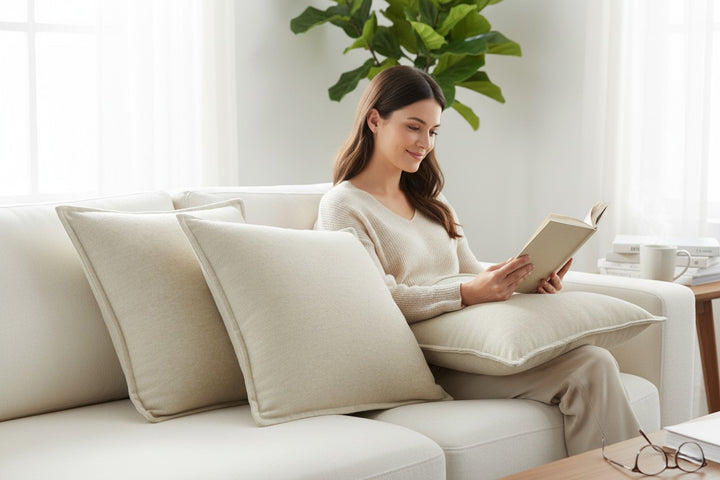 cuscino d'arredo di lino e lana