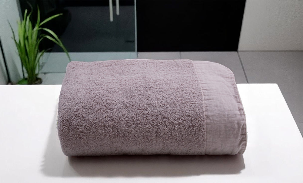SHOWER SPONGE TOWEL WITH LINEN COLLINA