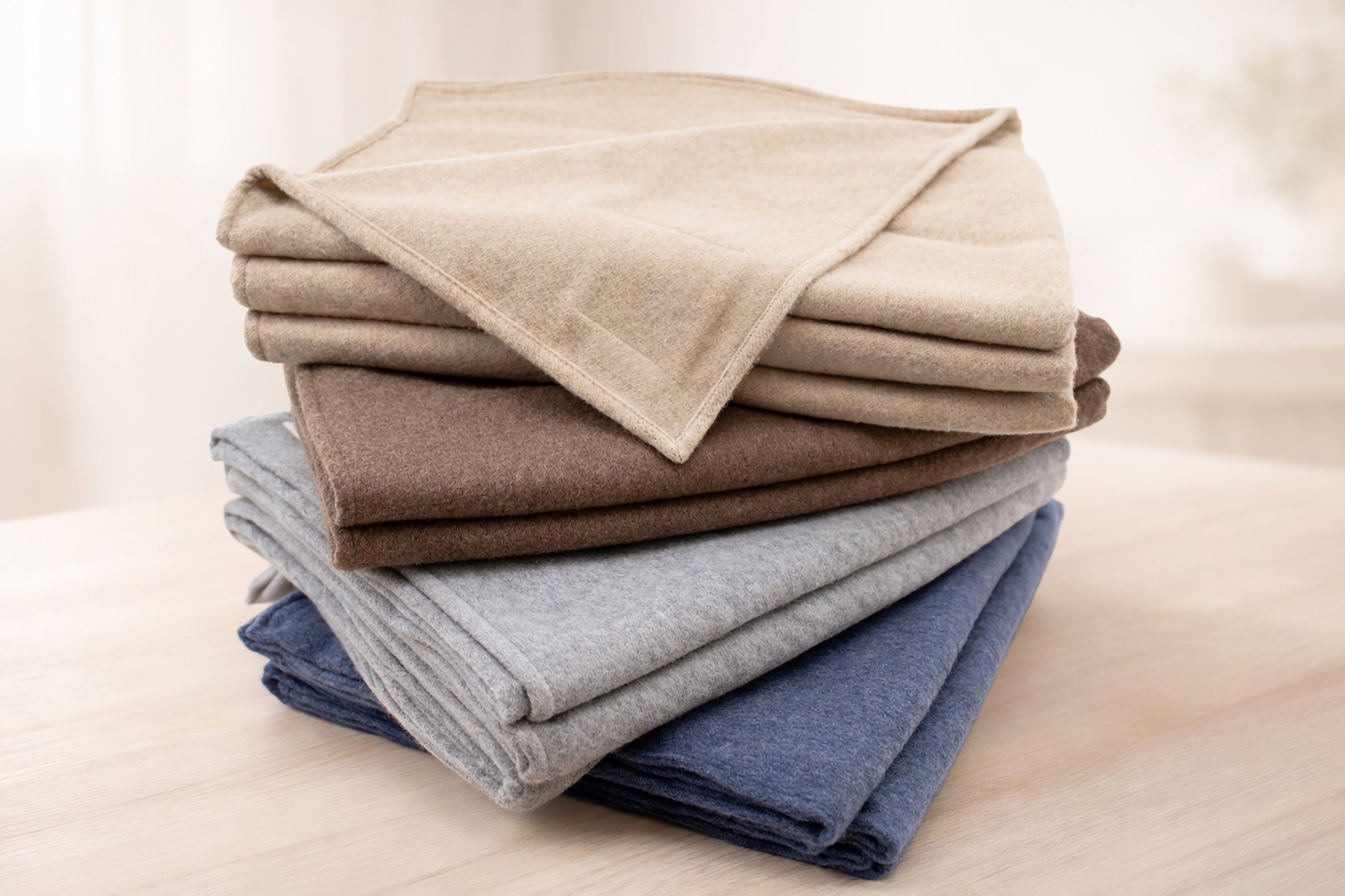 Coperte multicolore di lana merino e cashmere