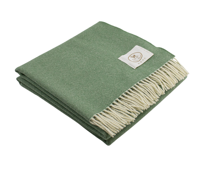 Plaid verde chiaro di lana e cashmere