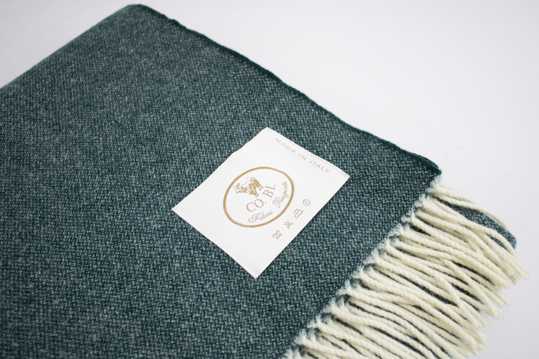 Particolare plaid verde foresta