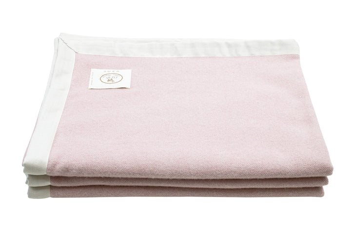 Coperta matrimoniale di lana merino e cashmere rosa