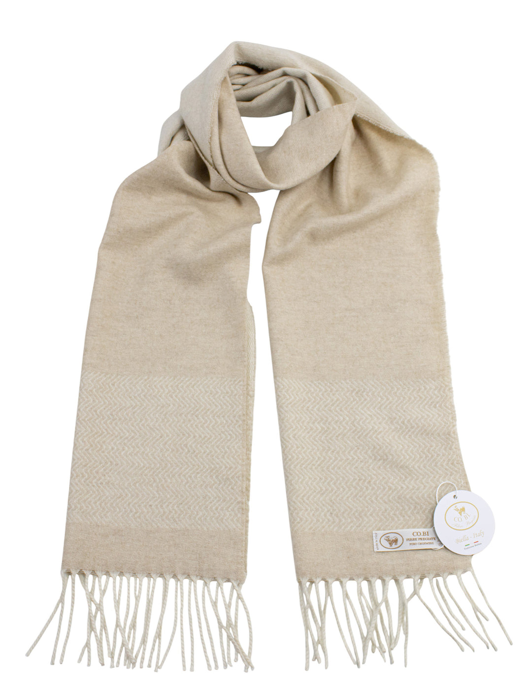 Sciarpa di cashmere beige chiaro