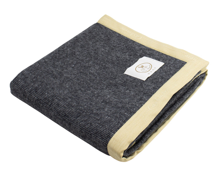 coperta per lettino con bordo senape