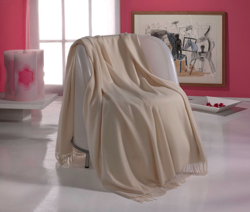 Plaid REY Puro Cashmere Bianco naturale - CO.BI 445 € CoBi