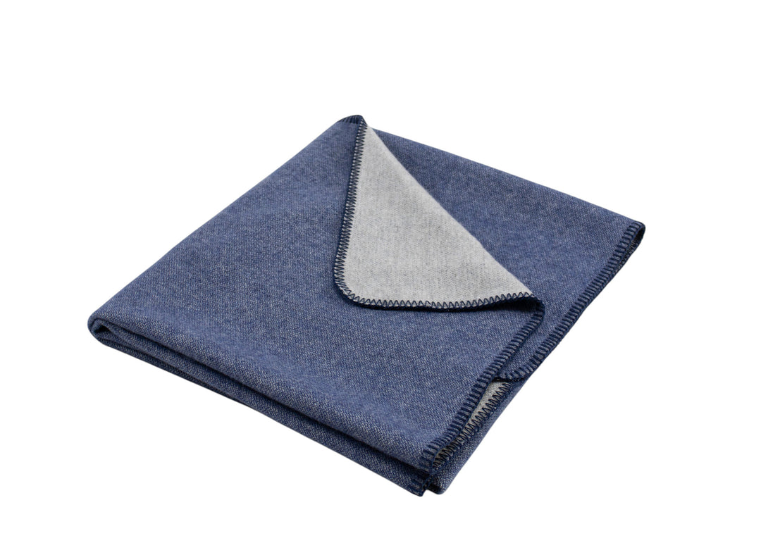 Copertina Double Face Lana e Cashmere Blu/grigio / Lettino 150x110 cm - Coperte Baby - CO.BI 90 € CoBi