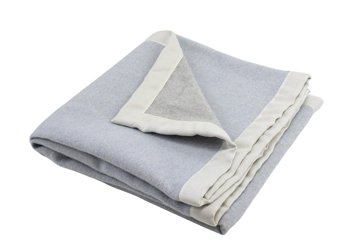 Coperta di cashmere azzurra e grigia