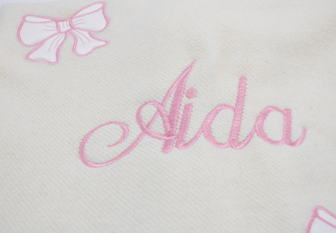 BLANKET AMORE embroidered Pure Cashmere