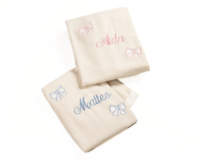BLANKET AMORE embroidered Pure Cashmere