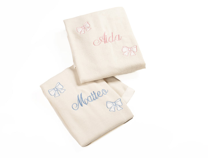 Baby Blanket AMORE embroidered Matteo / Aida Pure Cashmere