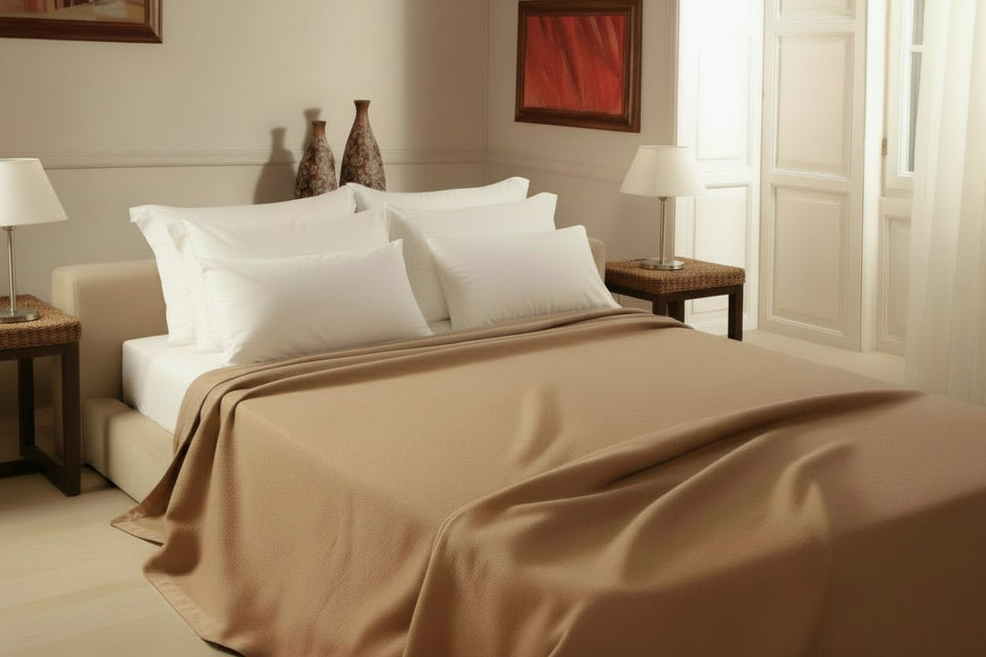 Coperta misto cammello matrimoniale