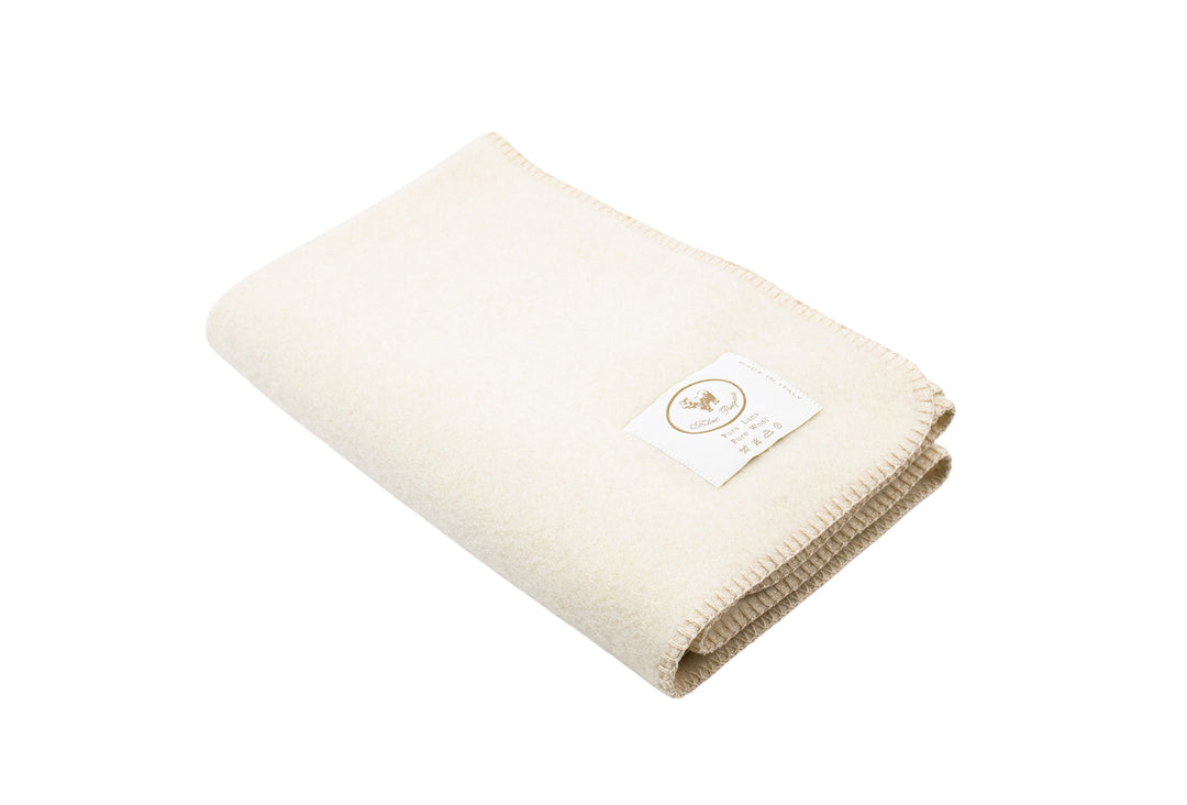 Copertina per culla a punto cavallo Pura Lana Bianco naturale / Culla 75x110 cm - Coperte Baby - CO.BI Cashmere 50 €