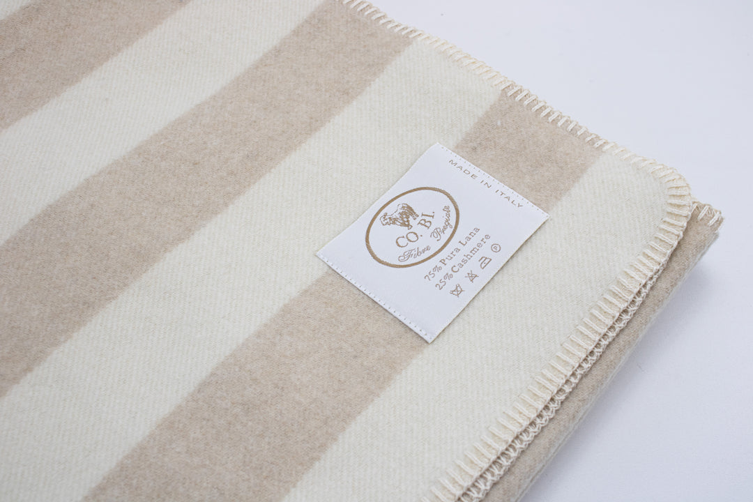 2 STRIPED BLANKET Cashmere and Wool