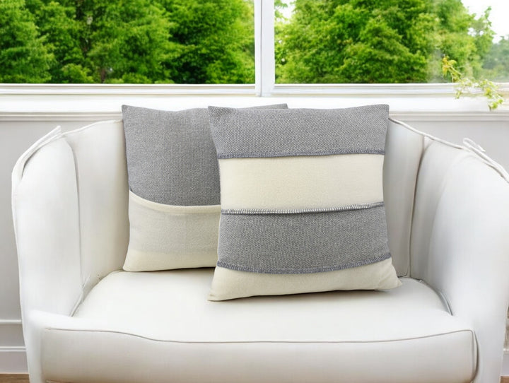 Two-tone Cashmere and Wool Furnishing Cushion