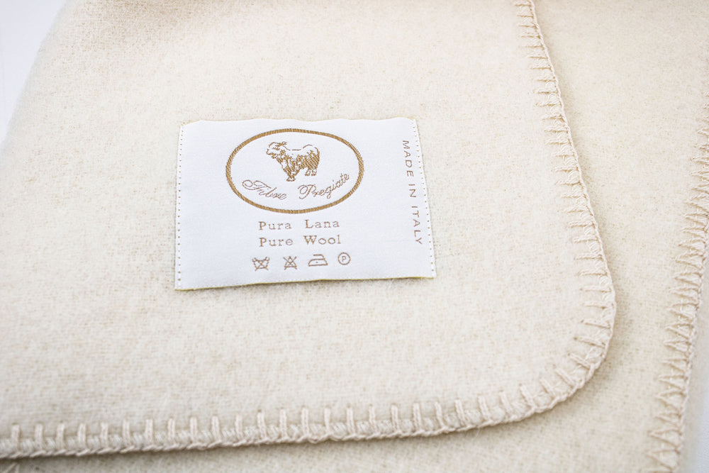 Copertina per culla a punto cavallo Pura Lana Bianco naturale / Culla 75x110 cm - Coperte Baby - CO.BI Cashmere 50 €