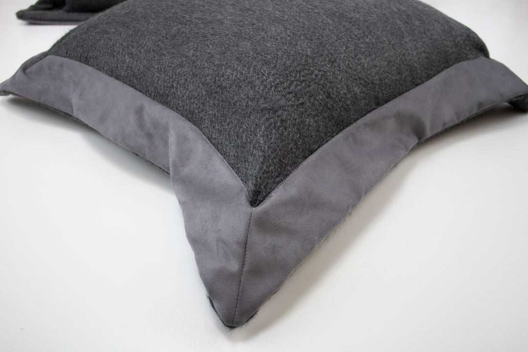 HARMONY CUSHION Pure Cashmere with Suade edge