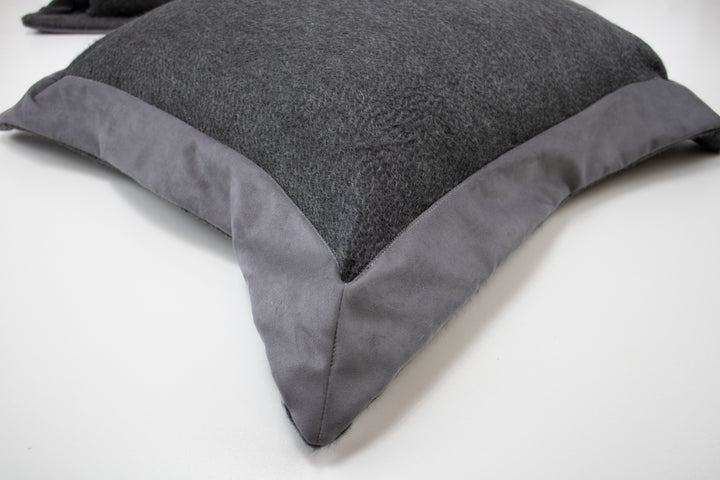 HARMONY CUSHION Pure Cashmere with Suade edge