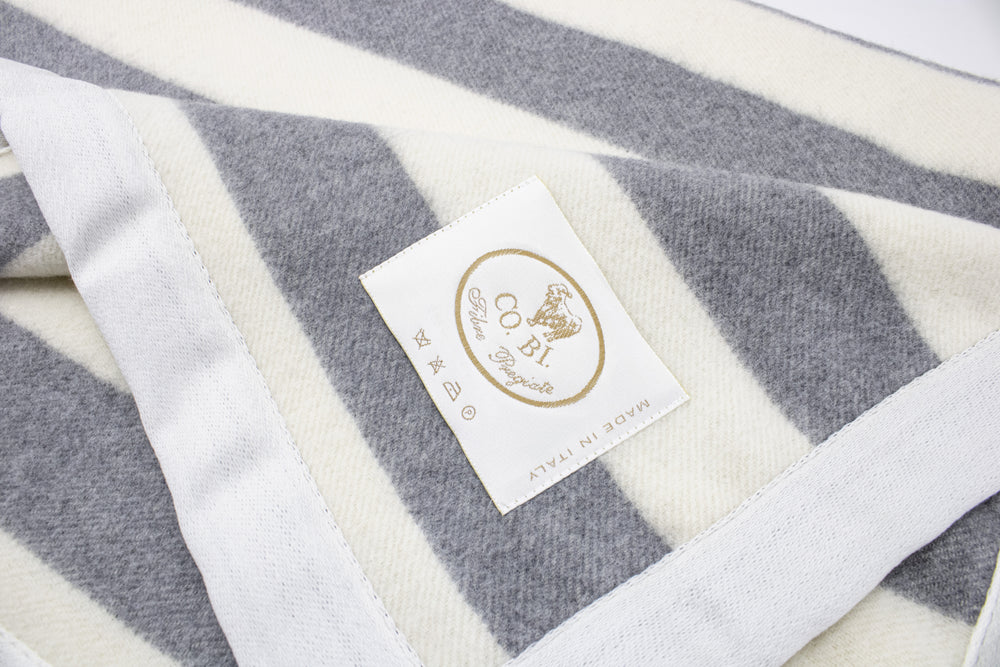 Coperta 2 Righe Cashmere e Lana - Coperte Beige - CO.BI CoBi