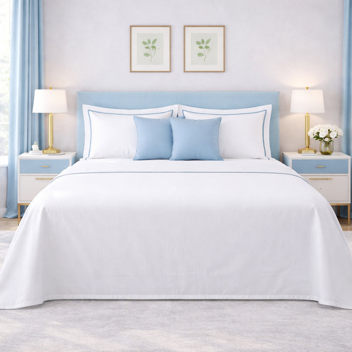 Completo letto di raso con cordonetto colorato