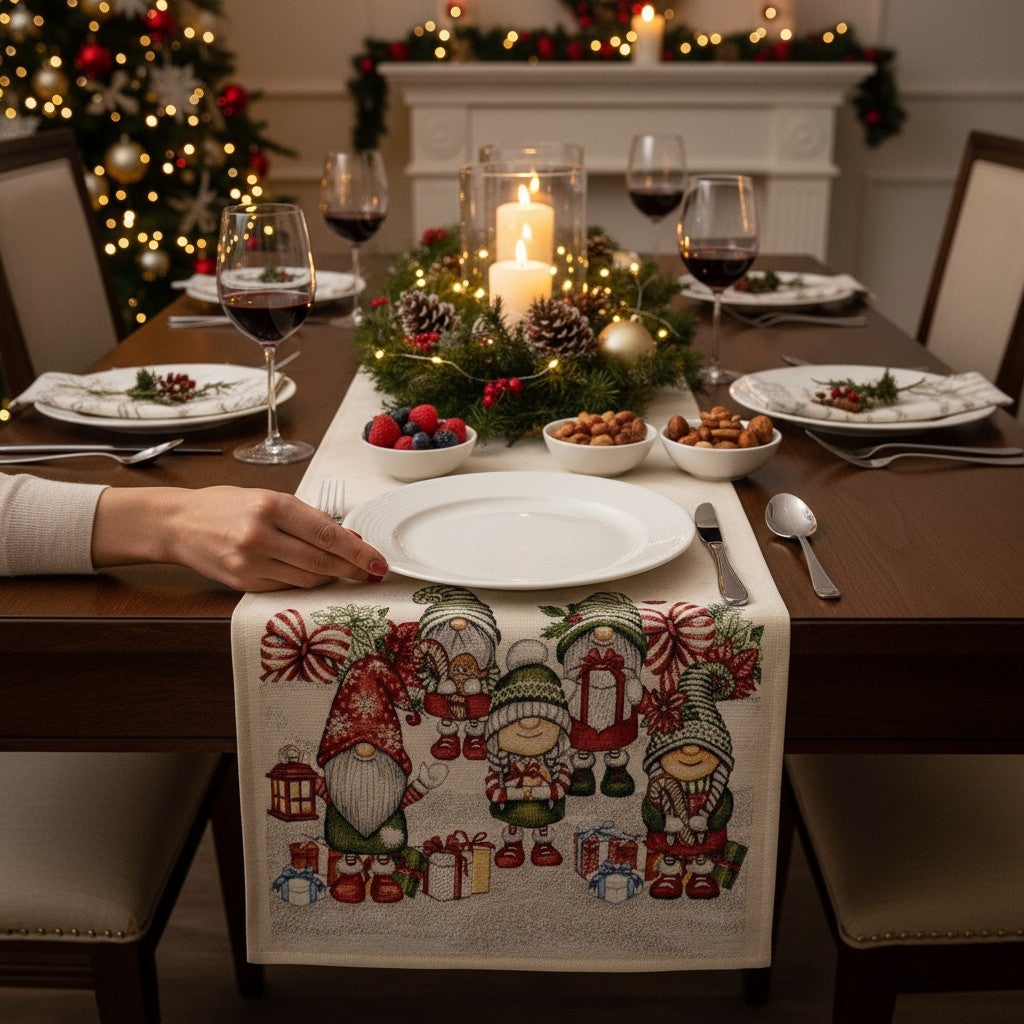 Runner di Natale con gnomi