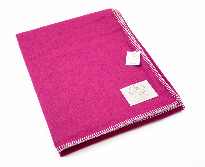 THROW REY Pure Cashmere whipstitch edge
