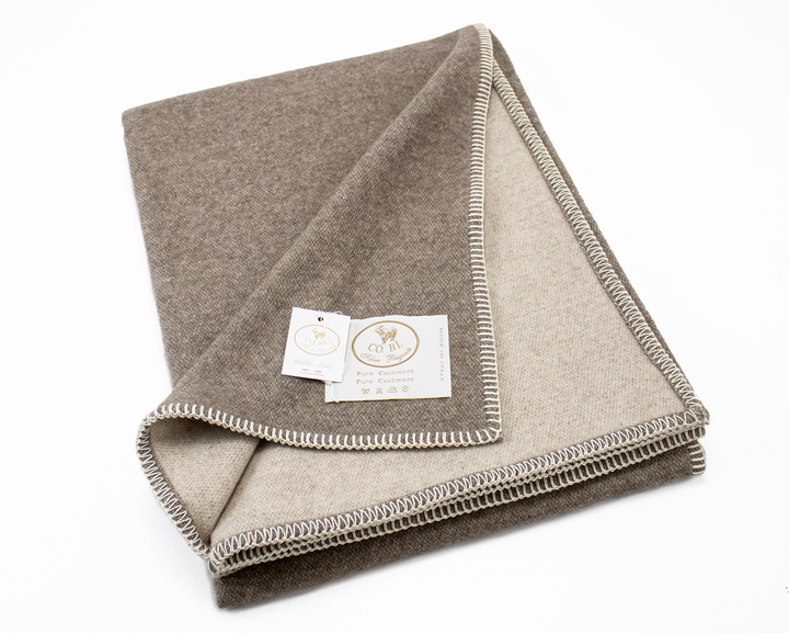 THROW REY Pure Cashmere whipstitch edge