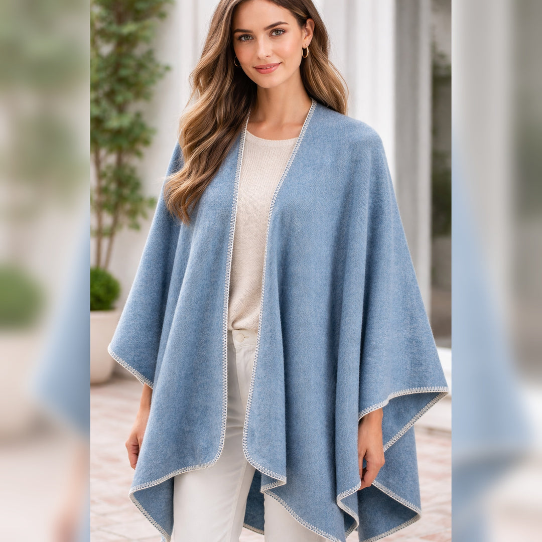 Merino Wool Cape Poncho – Effortless Elegance Made in Italy