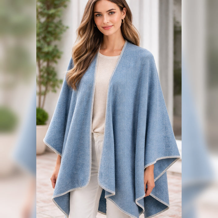 Merino Wool Cape Poncho – Effortless Elegance Made in Italy