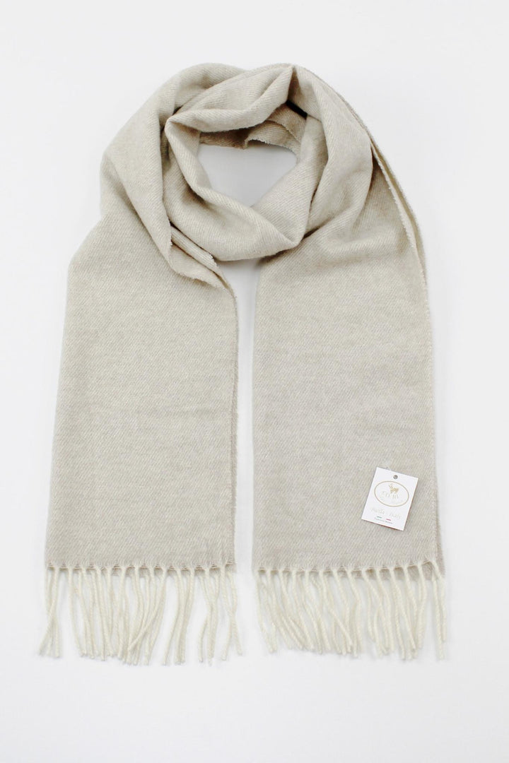 Sciarpa cashmere e seta grigio perla