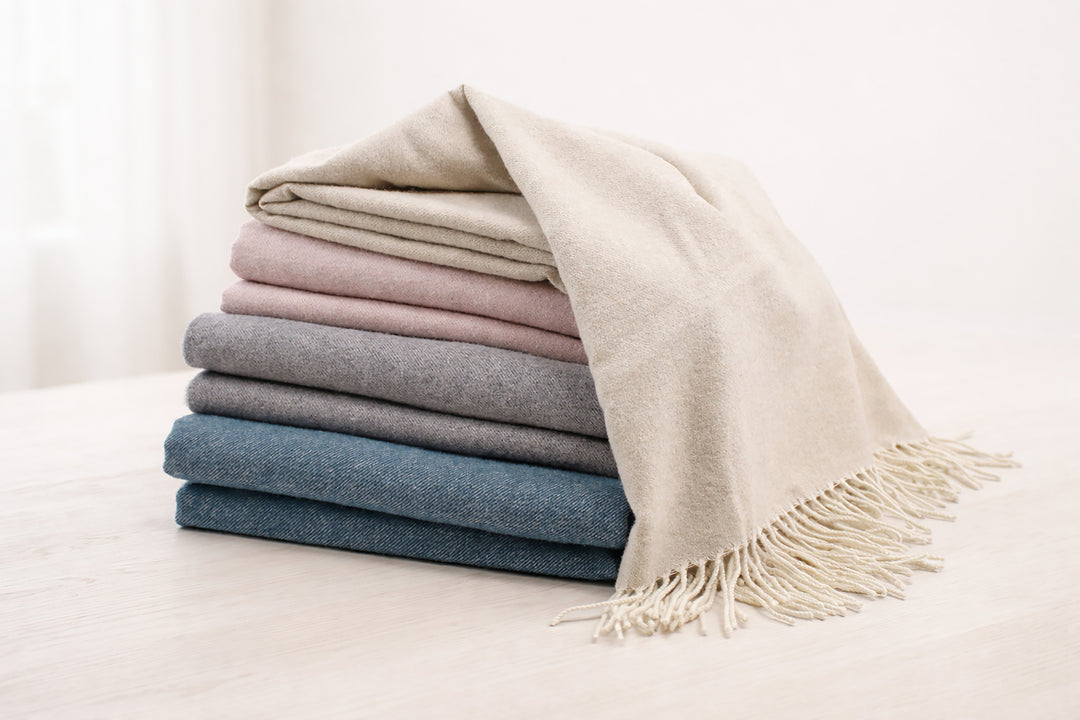 Plaid multicolore di lana merino e cashmere