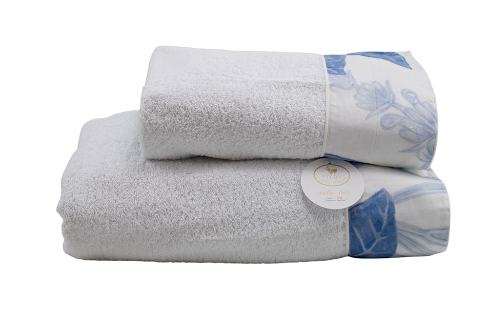 PAIR OF SPONGE TOWELS IN LINEN STELLA