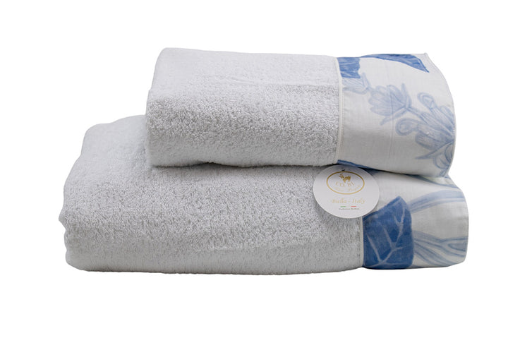PAIR OF SPONGE TOWELS IN LINEN STELLA