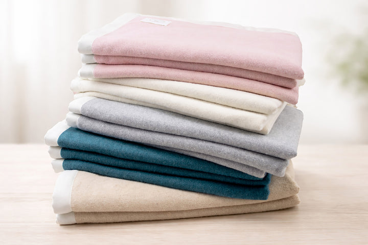 Coperte multicolore di lana e cashmere invernali